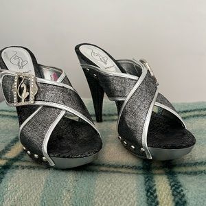 Baby Phat Black and silver sandals